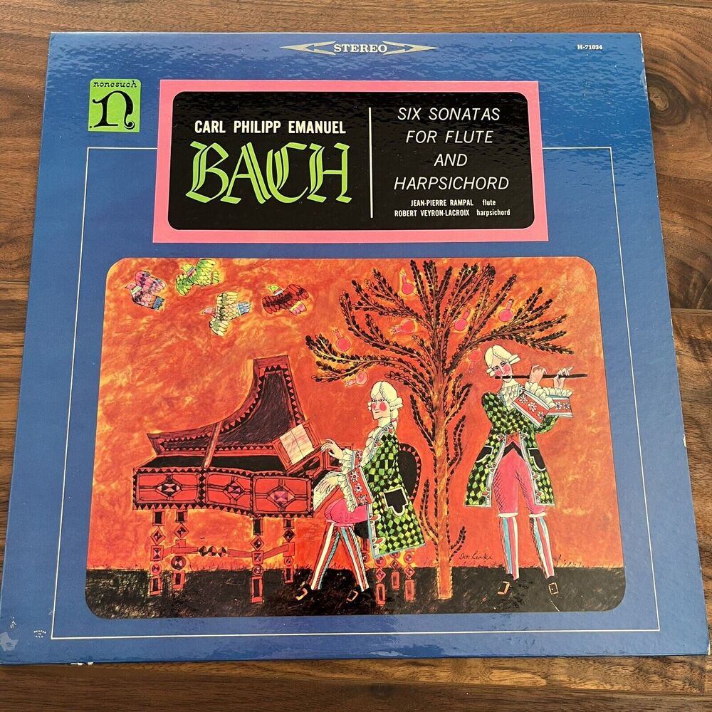 Carl Philipp Emanuel Bach Six Sonatas for Flute & Harpsichord LP Nonesuch H71034